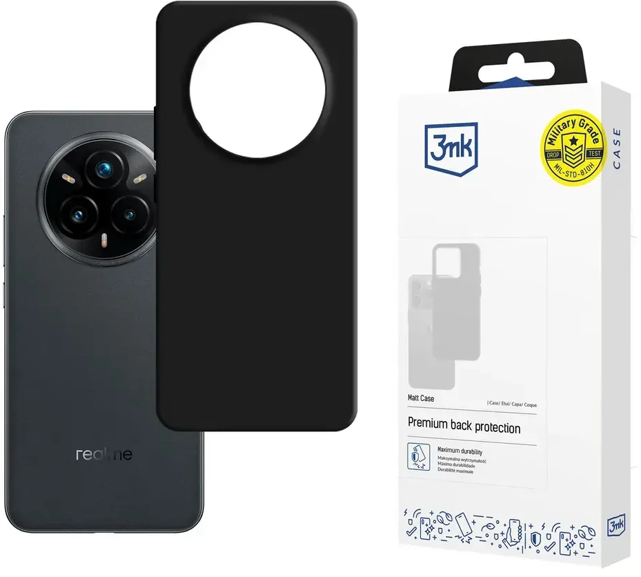 3mk matinis dėklas, skirtas Realme 14 Pro+ – juodas