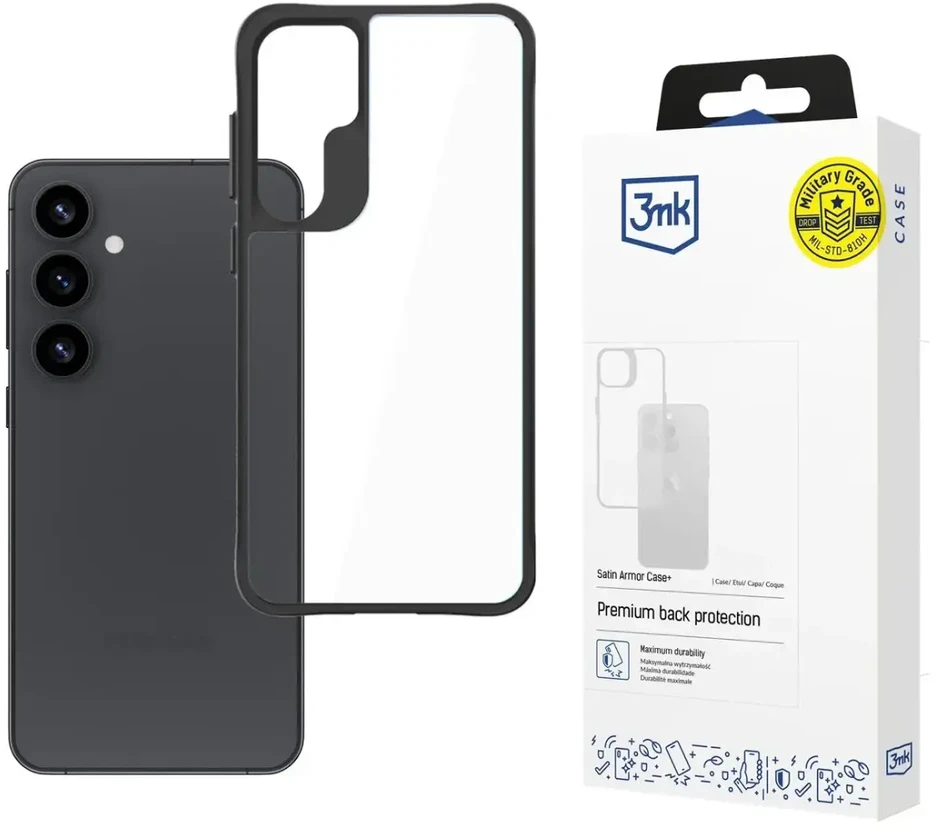 3mk Satin Armor Case+ na Samsung Galaxy S25 - dėklas telefonui skaidrus