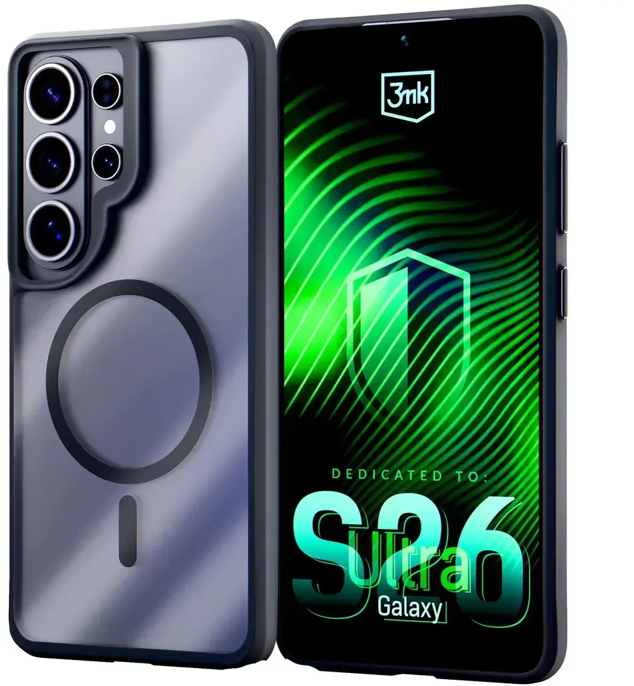 Dėklas 3mk Satin Armor MagCase, skirtas Samsung Galaxy S26 Ultra - permatomas Juodas