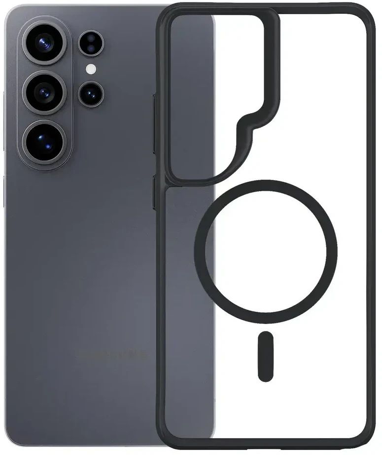 Dėklas 3mk Satin Armor MagCase, skirtas Samsung Galaxy S26 Ultra - permatomas Juodas