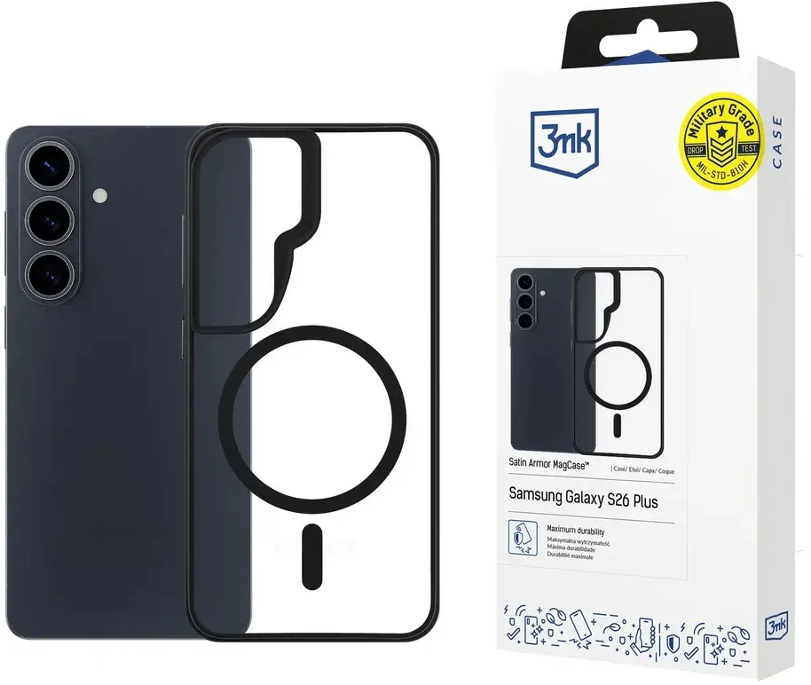 Dėklas 3MK Satin Armor MagCase do Samsung Galaxy S26+