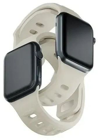 3mk apsauginis išmaniojo laikrodžio dirželis „Apple Watch“ (42/44/45/49 mm) | Silikonas | smėlio spalvos