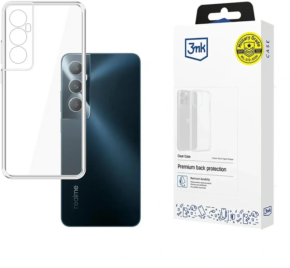 3mk skaidrus dėklas, skirtas „Realme C65“ - permatomas