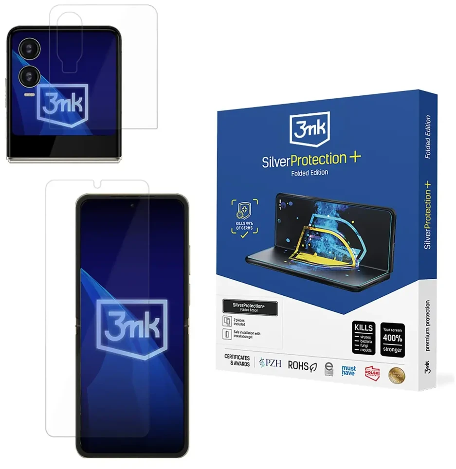 3Mk Protection „Tecno Phantom V Flip2“ – 3 mk sidabrinė apsauga su sulankstomu ekranu