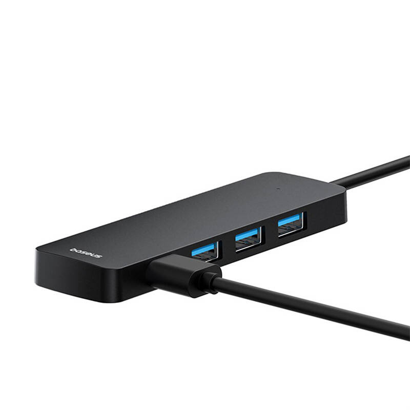 4in1 Hub Baseus UltraJoy Lite USB-A į USB 3.0 1m (juodas)