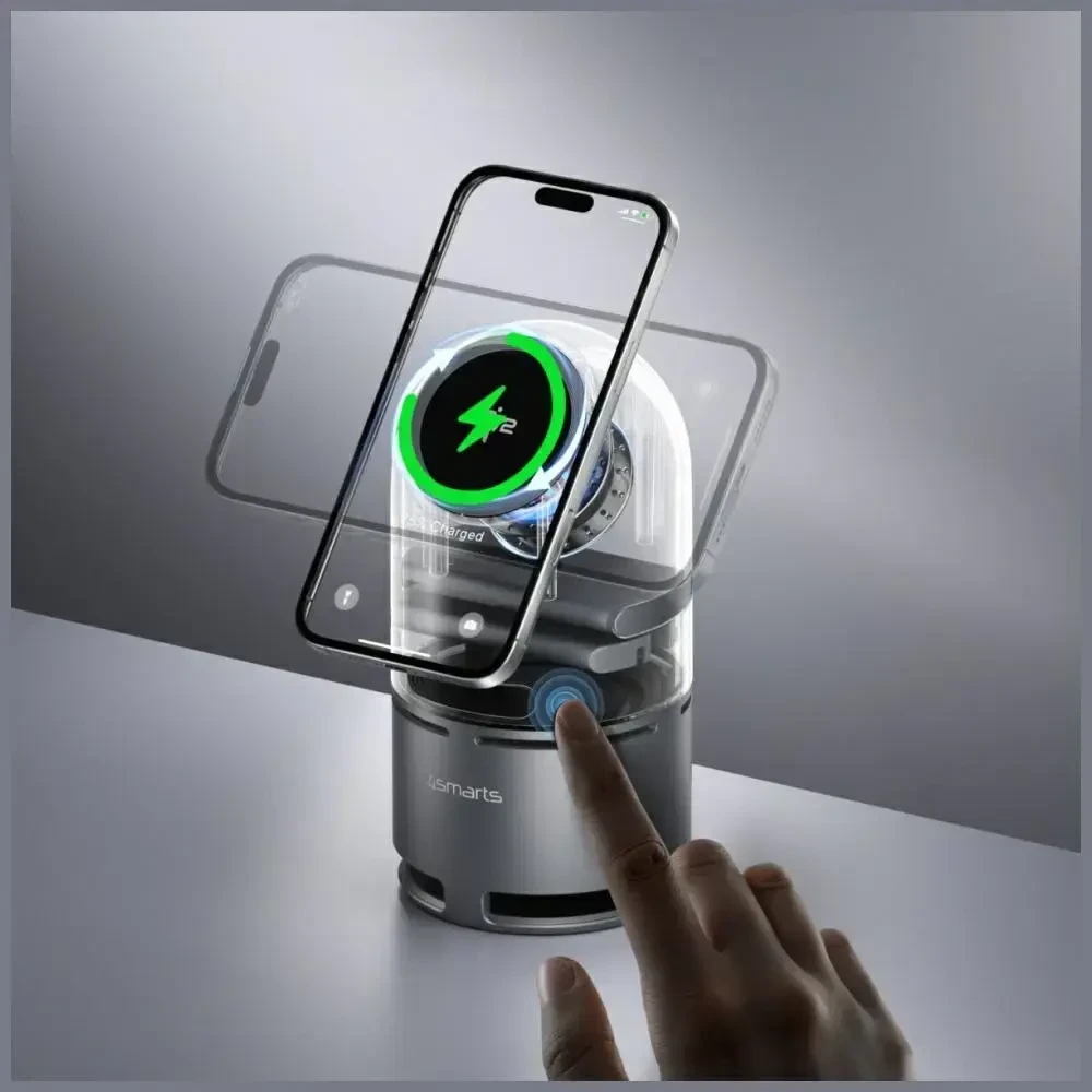 4smarts ChargeBot Sound Qi2 įkrovimo stotelė, pilka