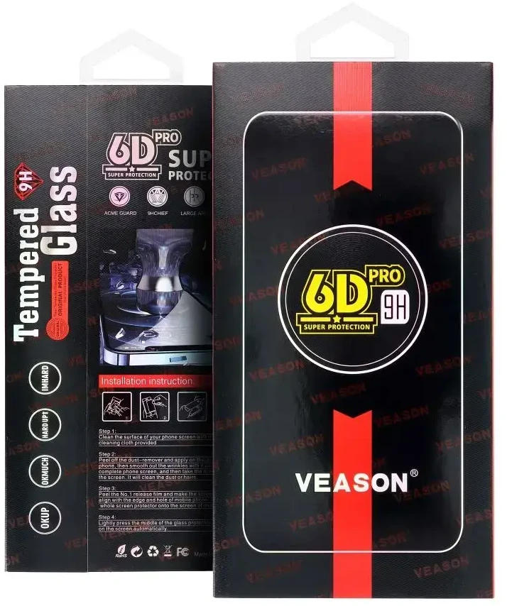 6D grūdintas stiklas Xiaomi Redmi 15 4G / 15 5G - Pro Veason Glass juodas