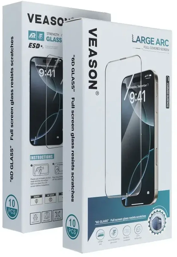 6D Pro Veason Glass (SET 10in1) - skirtas Samsung Galaxy A36 / A56 juodas