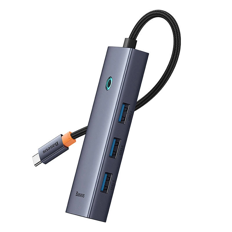 6in1 šakotuvas Baseus UltraJoy USB-C per HDMI4K@60Hz+4xUSB 3.0+PD - pilka