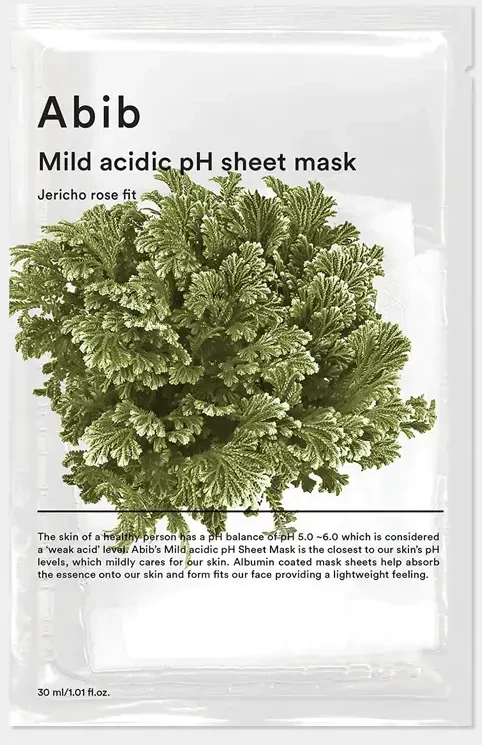 Abib Mild Acidic pH Sheet Mask Jericho Rose Fit Face Mask drėkinanti švelniai rūgštinė lakštinė veido kaukė, 30 ml
