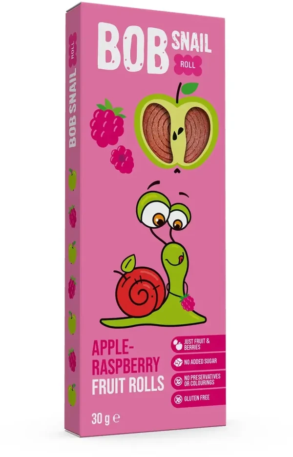 Bob Snail Bob Snail Obuolių-aviečių užkandis be pridėtinio cukraus - 30 g