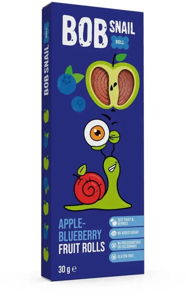 Bob Snail Bob Snail Obuolių-mėlynių užkandis be pridėtinio cukraus - 30 g