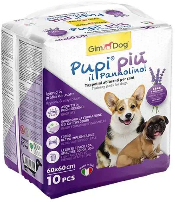 Absorbējošie paladziņi - Gimborn Dog PUPI PIU TRAINING PADS WITH LAVENDER 60X60 - 10 gab
