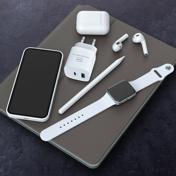 Įkroviklis 3mk Hyper GaN Charger 33W 1xUSB-C + 1xUSB-A baltas