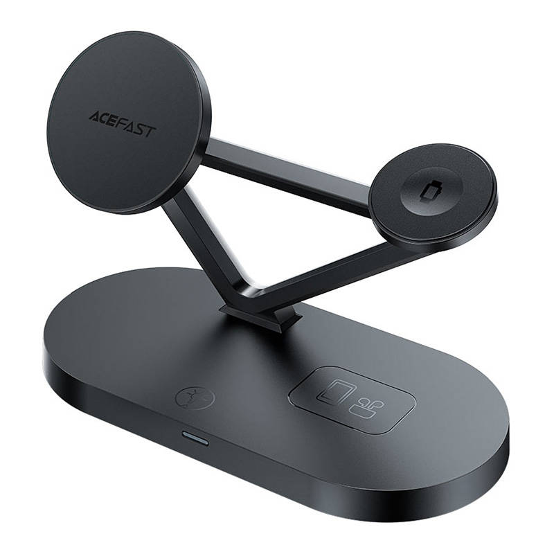 Qi 3in1 belaidis įkroviklis Acefast E9 15W, MagSafe (juodas)