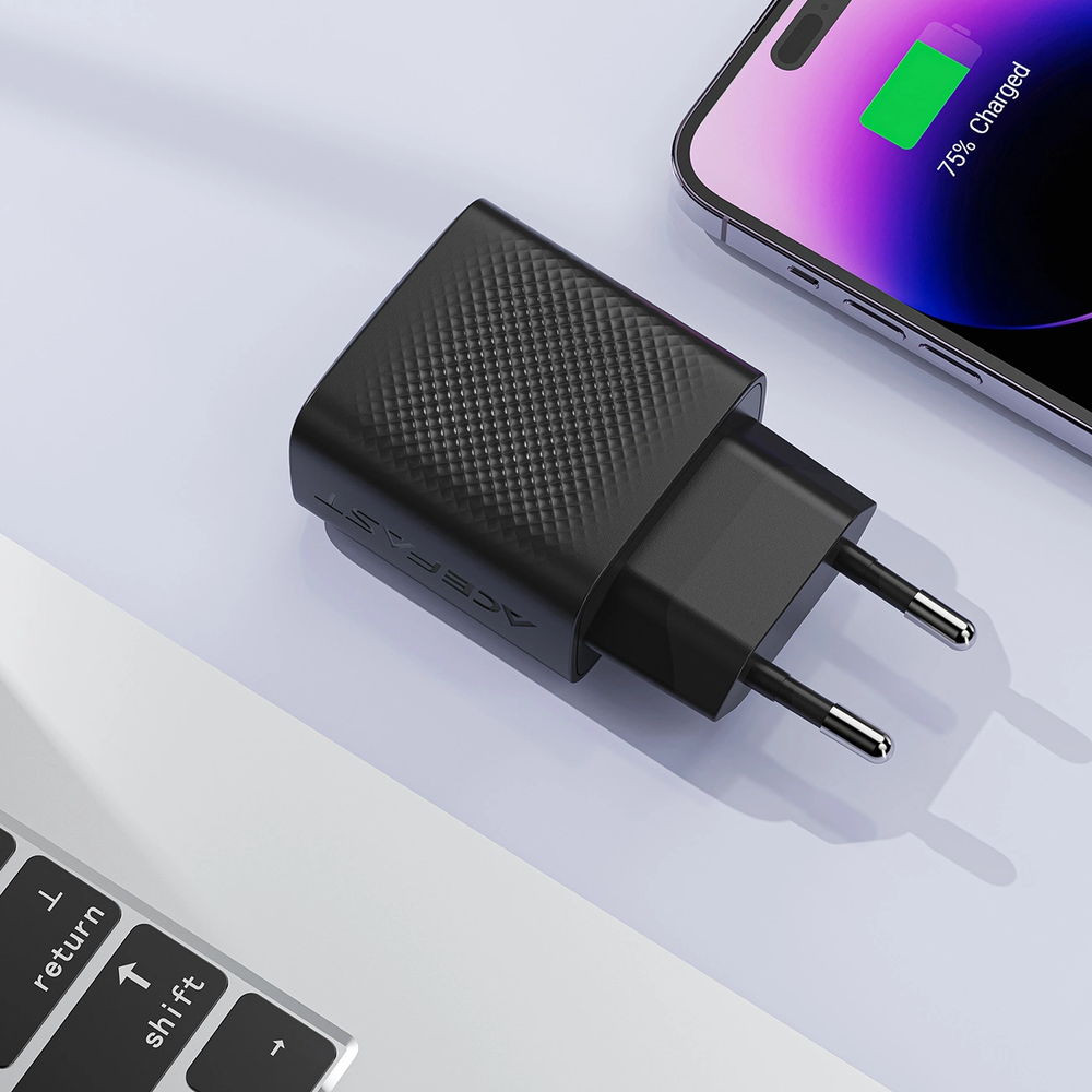Įkroviklis Acefast A104 25W GaN USB-C juodas