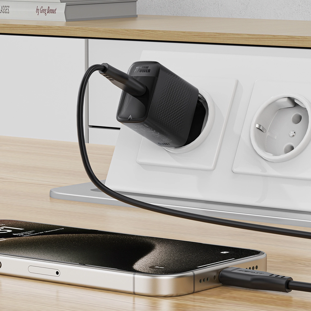 Įkroviklis Acefast A104 25W GaN USB-C juodas