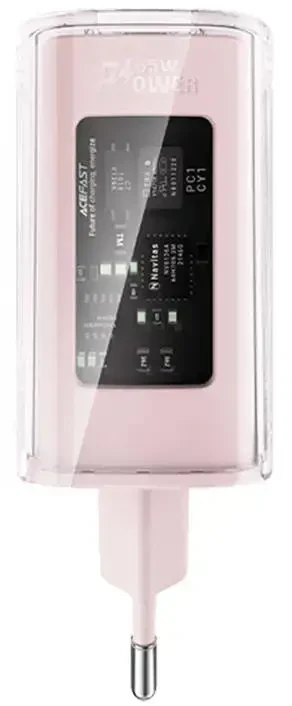 Sieninis įkroviklis Acefast A45, 2x USB-C, 1xUSB-A, 65W PD (rožinė)