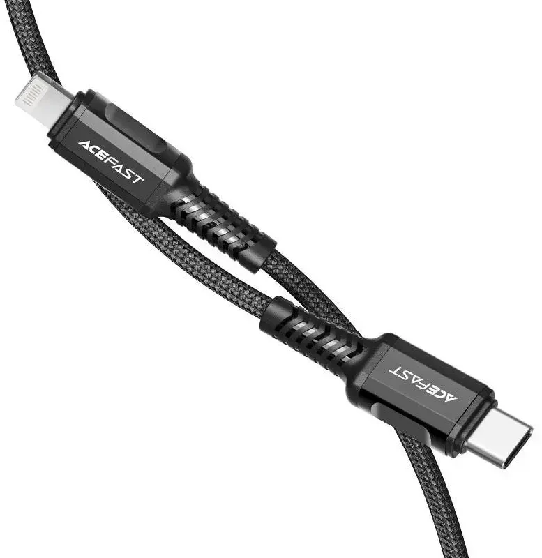 USB-C laidas į Lightning Acefast C1-01, 1.2 m (juodas)