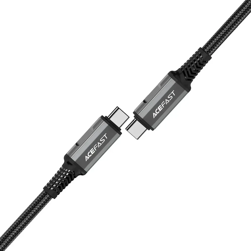 Acefast C1-09 duomenų perdavimo ir įkrovimo kabelis | USB-C į USB-C | 240 W | 1 m | pilka, juoda