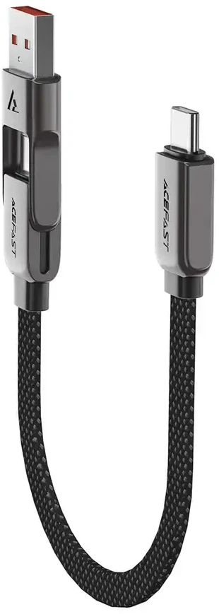 Acefast C13-05 USB-C – USB-A / USB-C kabelis 480Mb/s 3A 0.2m – Juodos spalvos