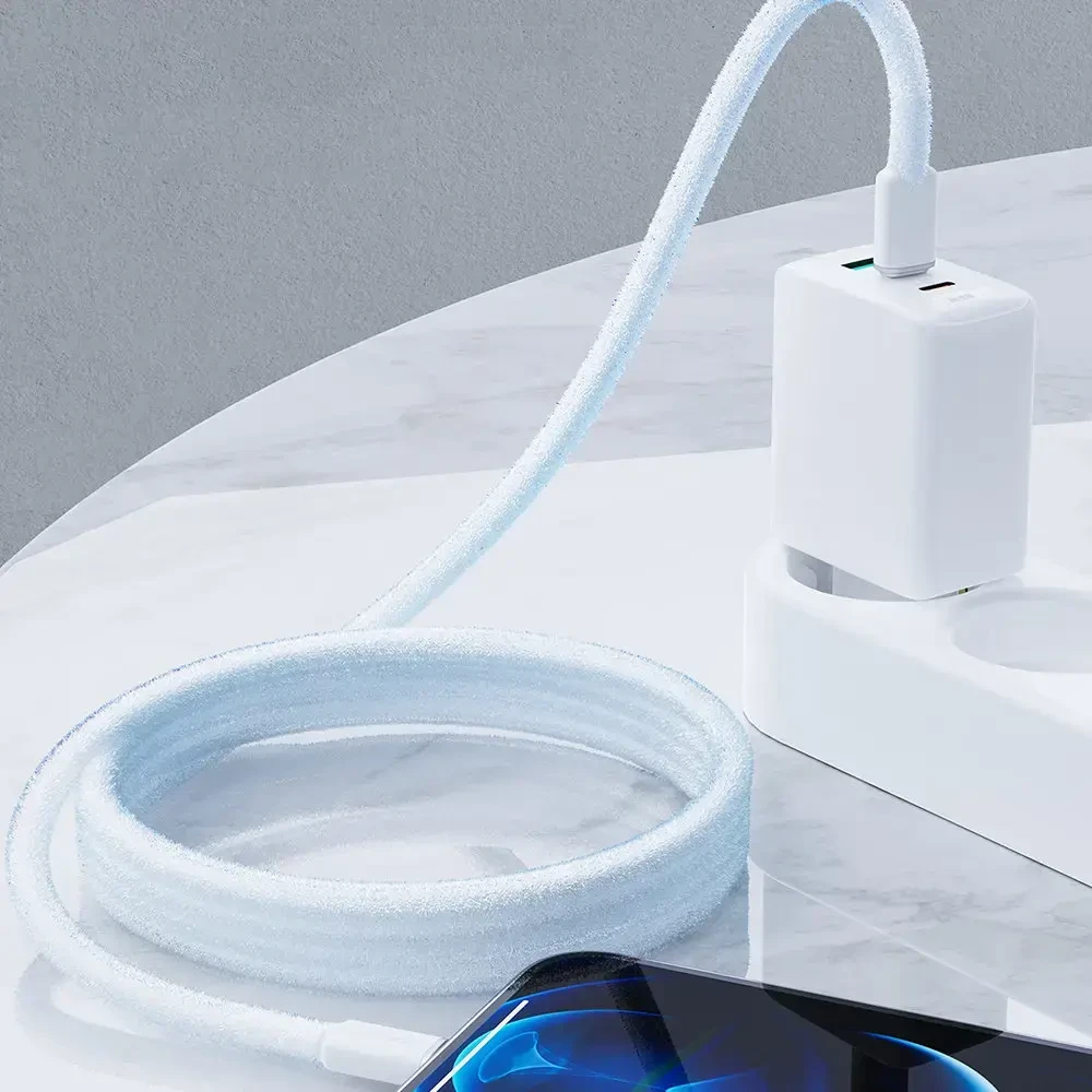 Acefast C2-01 duomenų perdavimo ir įkrovimo kabelis | MFI | USB-C į Lightning | 30 W | 1,2 m | baltas