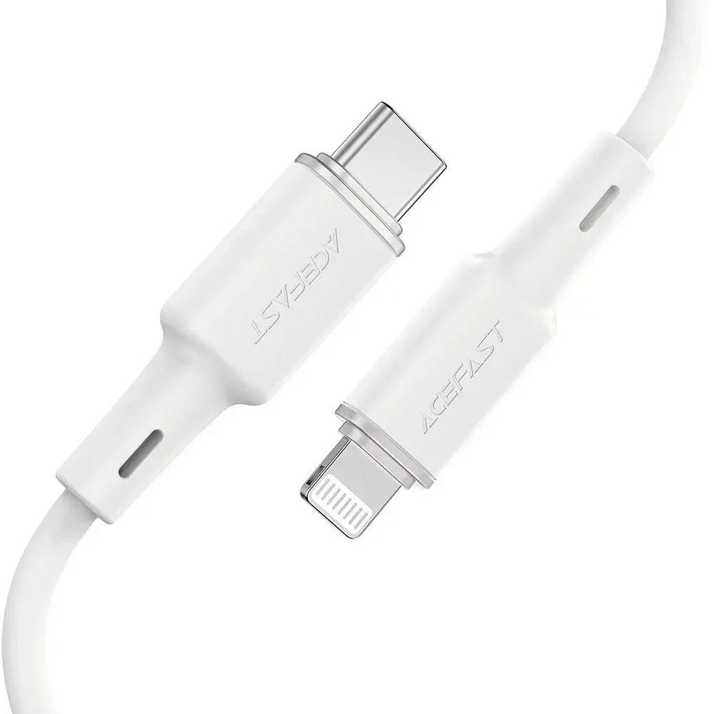 Acefast C2-01 duomenų perdavimo ir įkrovimo kabelis | MFI | USB-C į Lightning | 30 W | 1,2 m | baltas