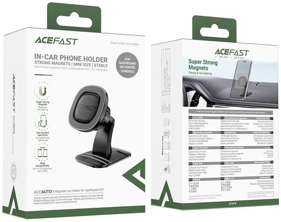 Acefast D51 Magnetic Car Phone Holder for Dashboard - Juodas
