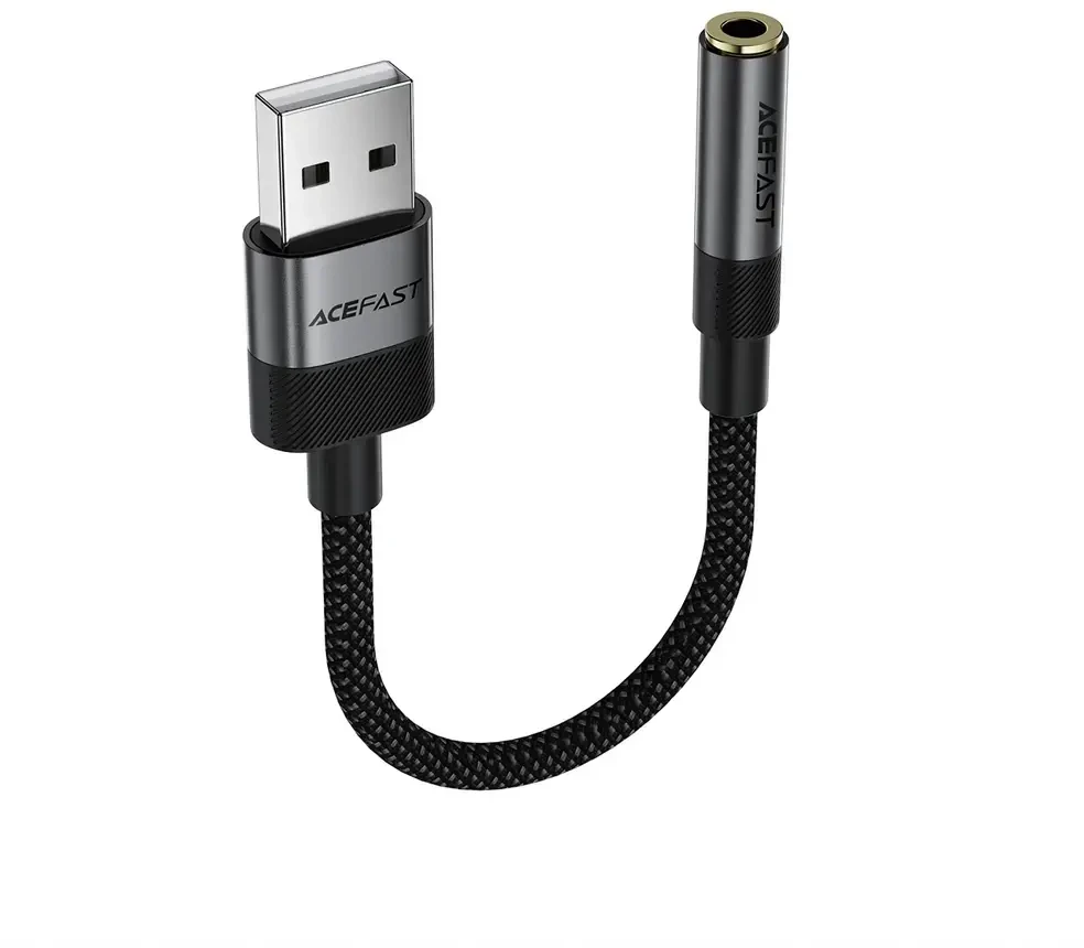 Acefast J13 USB-A to 3.5mm mini jack adapter - juodas