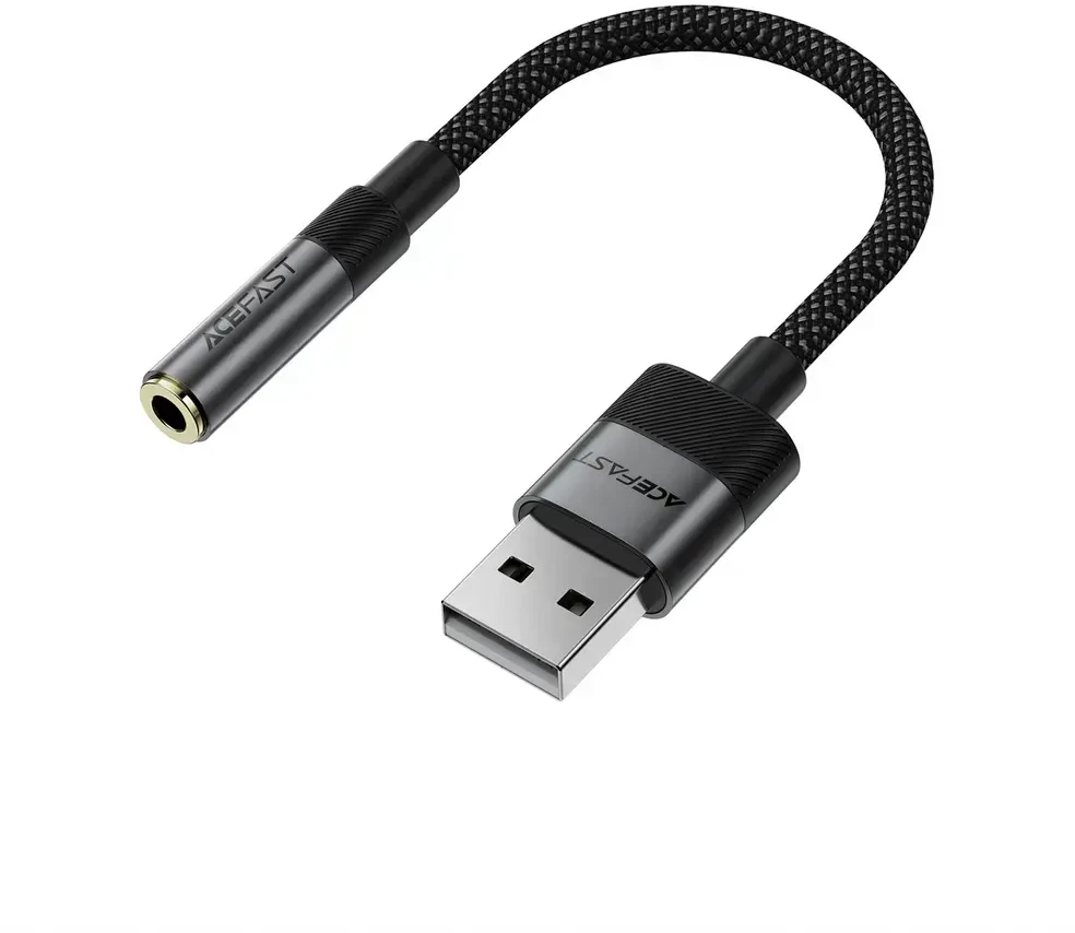 Acefast J13 USB-A to 3.5mm mini jack adapter - juodas
