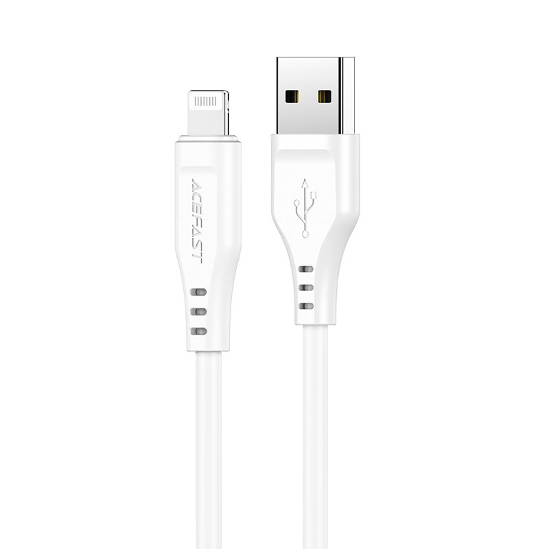 USB laidas Acefast C3-02 MFi USB-A iki Lightning 1.2m baltas