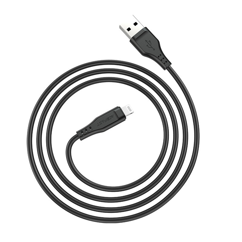 USB laidas Acefast C3-02 MFi USB-A iki Lightning 1.2m baltas