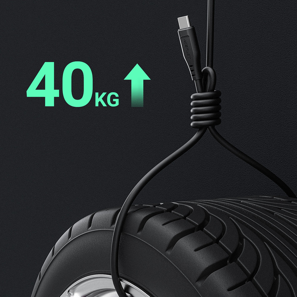 USB-C – USB-C UGREEN Acefast C3-04 1.2 m, 60 W (juoda)
