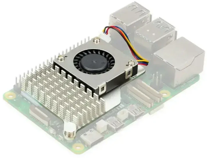 Raspberry Pi Active Cooler - aktyvus aušinimas - radiatorius + ventiliatorius skirtas Raspberry Pi 5