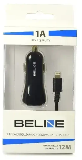 Beline ad. sam. 1xUSB + lightning 1A juoda/juodas iPhone 5/6/7/8/X