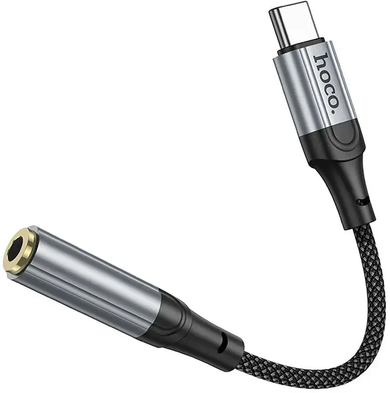 Audio adapteris Hoco (LS36) iš "Type-C" į 3,5mm sidabrinis