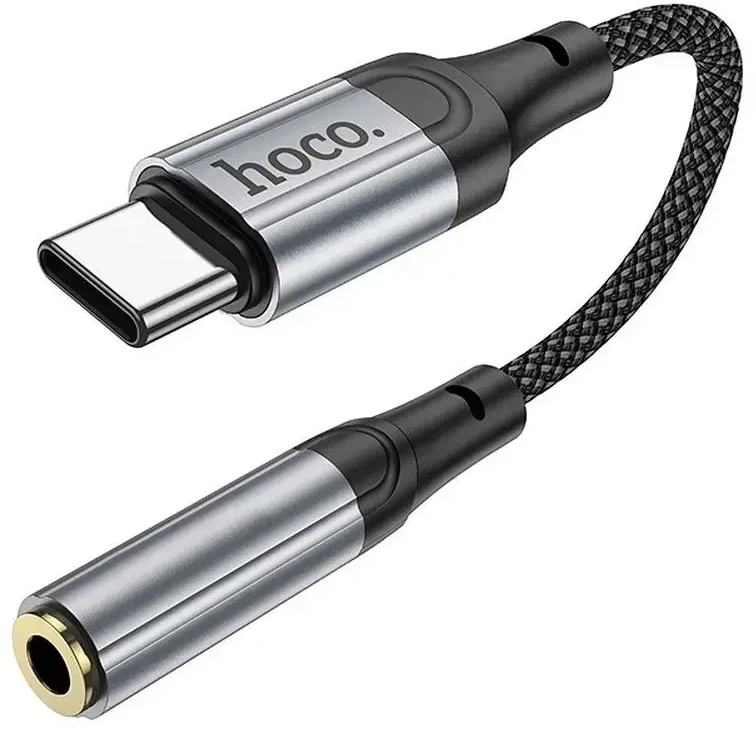 Audio adapteris Hoco (LS36) iš "Type-C" į 3,5mm sidabrinis