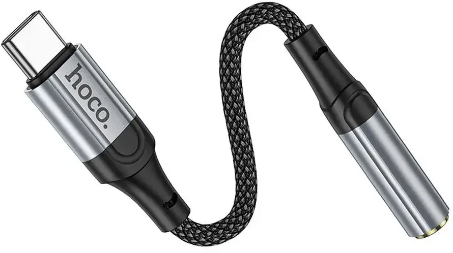 Audio adapteris Hoco (LS36) iš "Type-C" į 3,5mm sidabrinis
