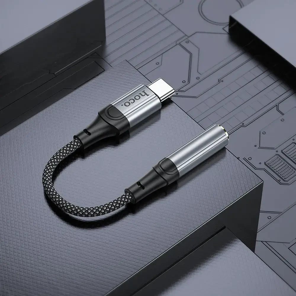Audio adapteris Hoco (LS36) iš "Type-C" į 3,5mm sidabrinis