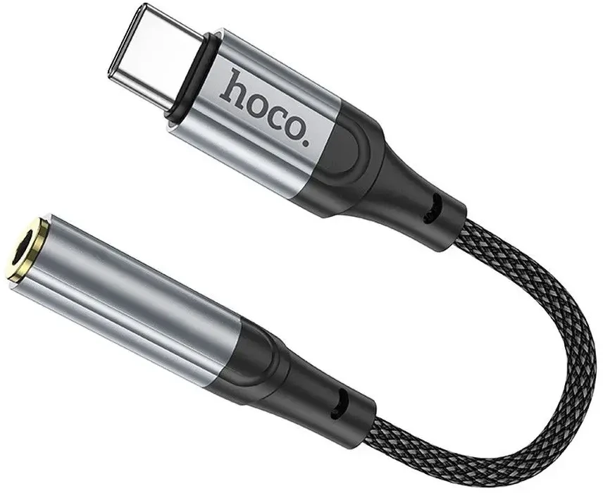 Audio adapteris Hoco (LS36) iš "Type-C" į 3,5mm sidabrinis