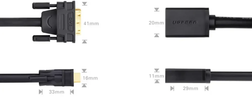 Adapteris DVI - HDMI UGREEN 20118 juodas