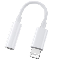 iLike AX5 Turīgs TPE audio vads adapteris no Lightning vīrišķis uz 3.5mm spraudnis balts DAC versija (OEM)