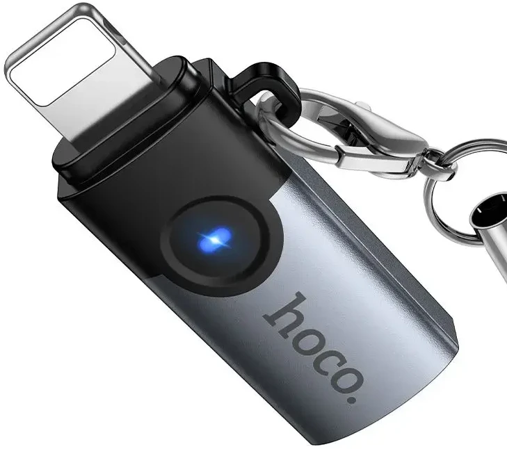 Adapteris OTG Lightning į USB C Hoco 2A UA46A pilka