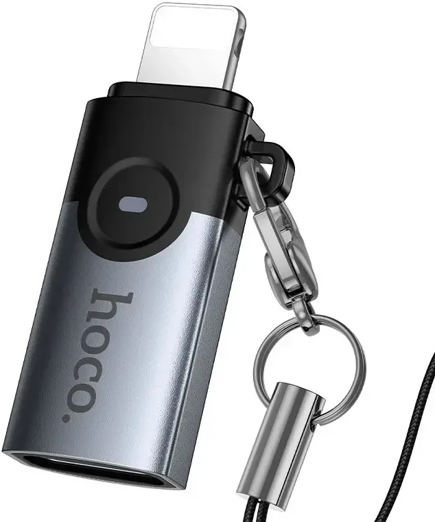 Adapteris OTG Lightning į USB C Hoco 2A UA46A pilka