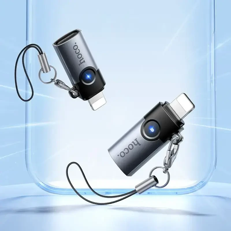 Adapteris OTG Lightning į USB C Hoco 2A UA46A pilka