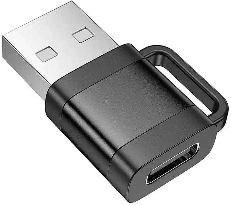 Adapteris OTG USB A to USB C Hoco 3A UA31D juodas