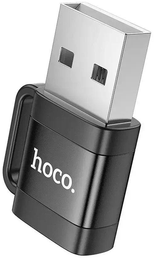 Adapteris OTG USB A to USB C Hoco 3A UA31D juodas