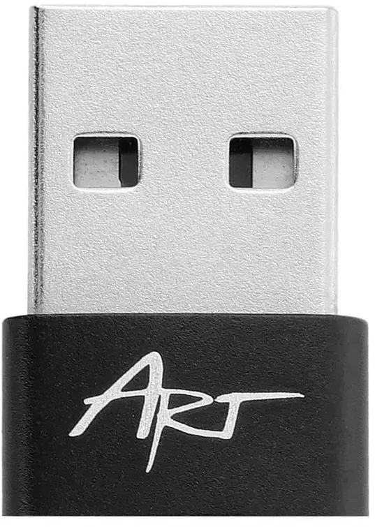 Adapteris USB A 2.0 to USB C ART C14 OTG juodas