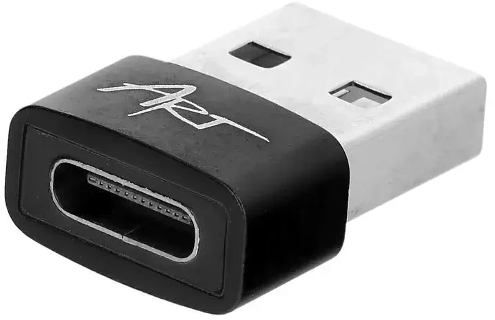 Adapteris USB A 2.0 to USB C ART C14 OTG juodas