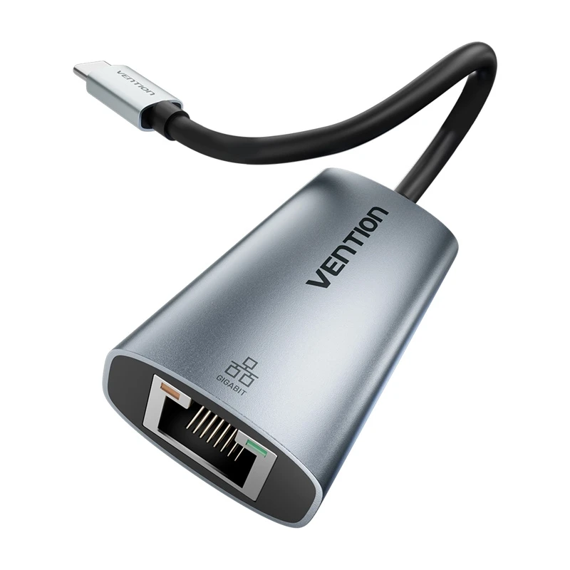 Vention USB-C į Ethernet adapteris, pilkas aliuminis korpusas